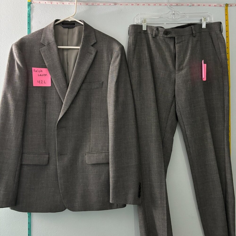 Lauren Ralph Lauren Suit 42L 32w x 30L Heather Gray